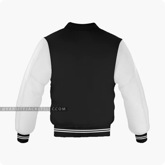 Black And White Kids Varsity Jacket, Byron Collar Back