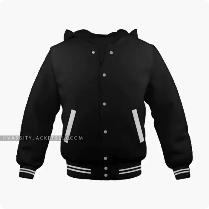 Black Kids Varsity Jacket Hoodie Front