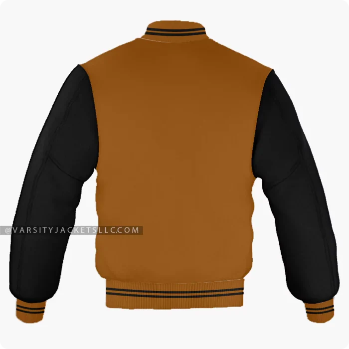 Brown And Black Varsity Jacket Back