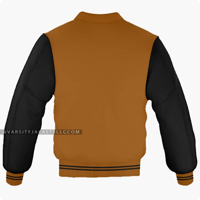 Brown And Black Varsity Jacket, Byron Collar Back