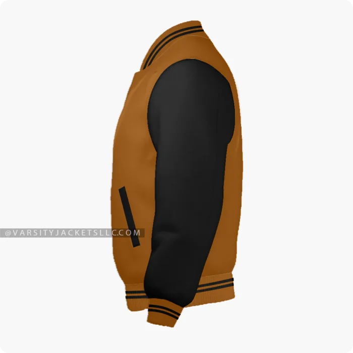 Brown And Black Varsity Jacket Left Side