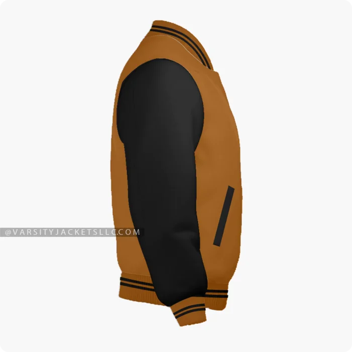 Brown And Black Varsity Jacket Right Side