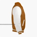 Brown And Off White Varsity Jacket, Byron Collar Right Side