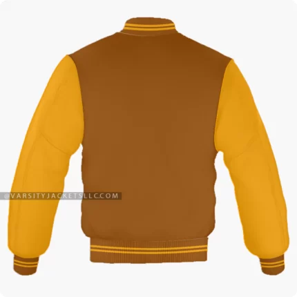 Brown And Orange Varsity Jacket Back