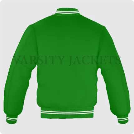 Green Varsity Jacket For Men And Women Back