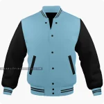 Light Blue And Black Varsity Jacket
