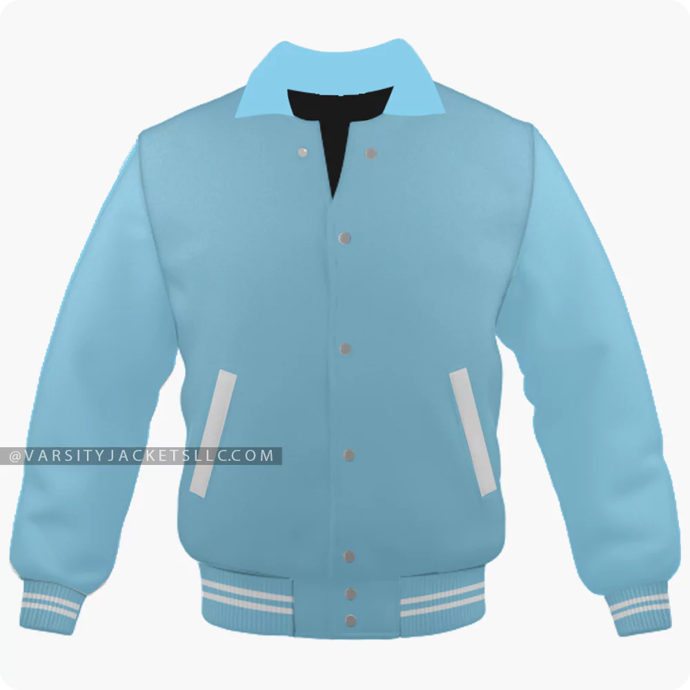 Light Blue Varsity Jacket, Byron Collar