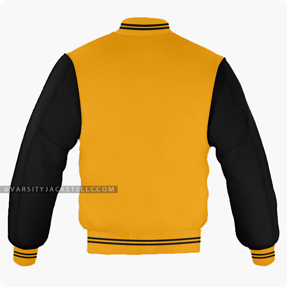 Orange And Black Varsity Jacket Back