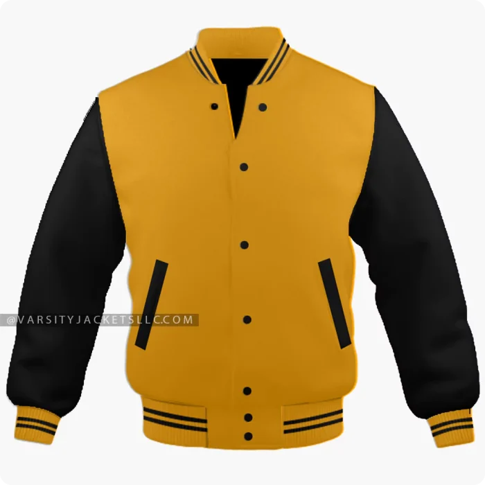 Orange And Black Varsity Jacket Front