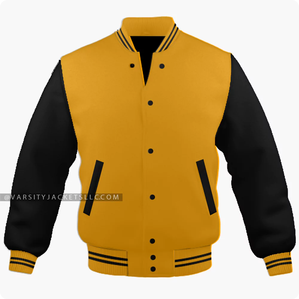 Orange And Black Varsity Jacket Front