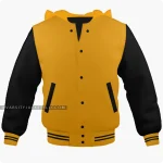 Orange And Black Varsity Jacket Hoodie Front