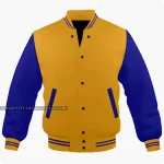 Orange And Navy Blue Varsity Jacket Front c