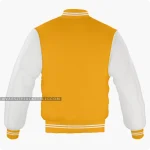 Orange And Off White Varsity Jacket Back