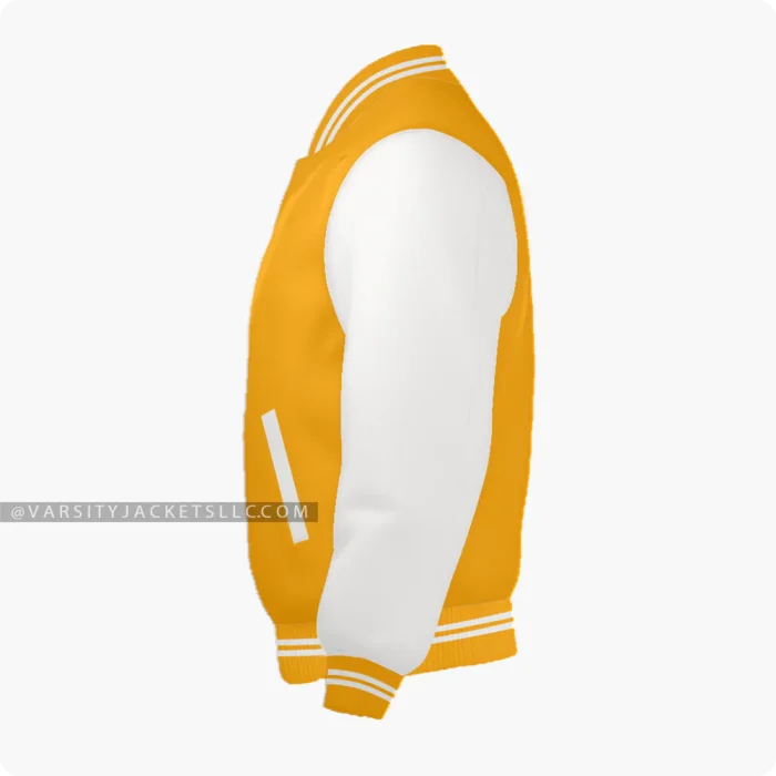Orange And Off White Varsity Jacket Left Side