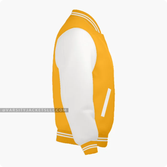 Orange And Off White Varsity Jacket Right Side