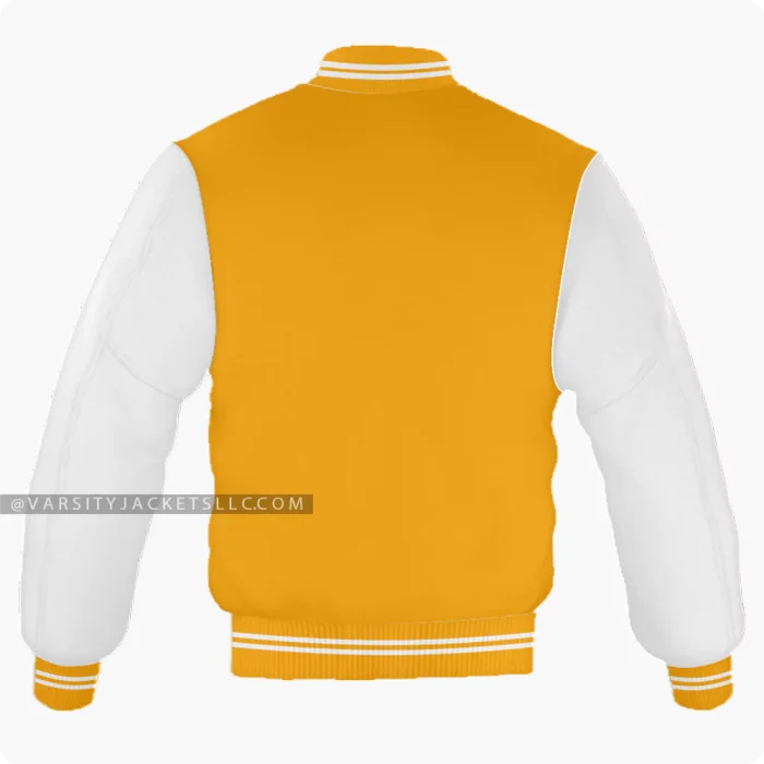 Orange And White Varsity Jacket Back
