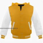 Orange And White Varsity Jacket Hoodie Front