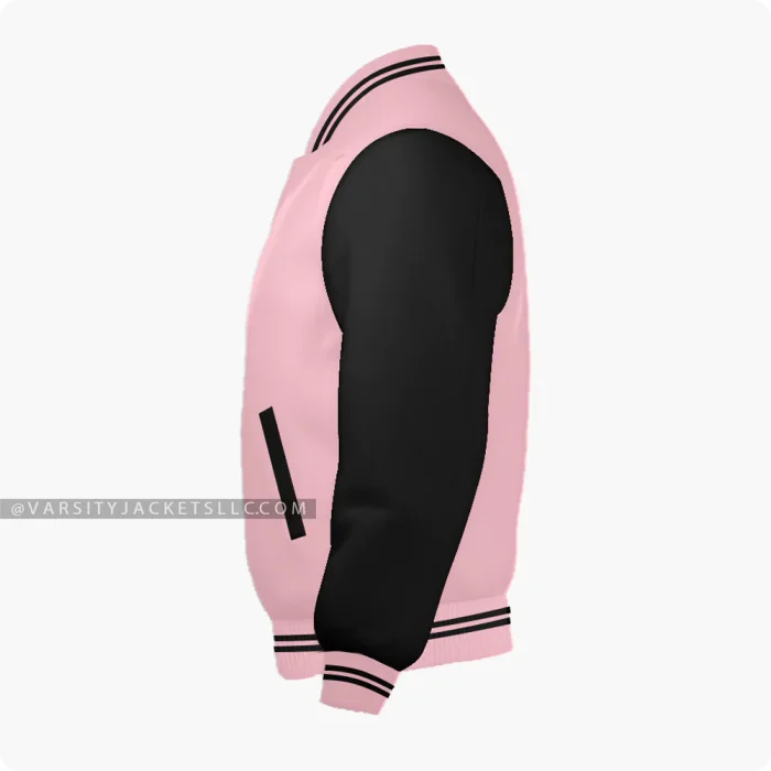 Pink And Black Varsity Jacket Left Side