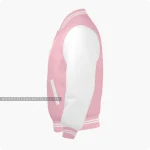 Pink And White Varsity Jacket Left Side