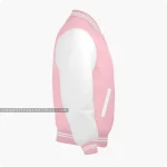 Pink And White Varsity Jacket Right Side