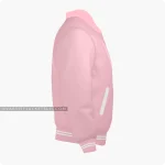 Pink Varsity Jacket, Byron Collar Right Side