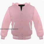 Pink Varsity Jacket Hoodie Front