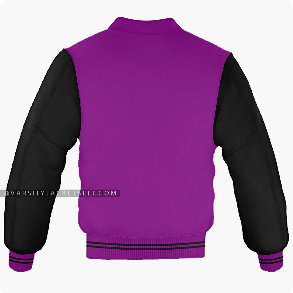 Purple And Black Varsity Jacket, Byron Collar Back