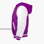 Purple And White Varsity Jacket Hoodie Left Side