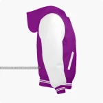 Purple And White Varsity Jacket Hoodie Right Side