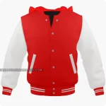 Red And Off White Varsity Jacket, Hoodie