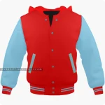 Red And Sky Blue Varsity Jacket, Hoodie