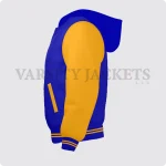 Royal Blue And Orange Varsity Jacket Hoodie For Men And Women Left Side