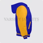 Royal Blue And Orange Varsity Jacket Hoodie For Men And Women Right Side