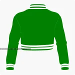 Women Green Cropped Varsity Jacket Back