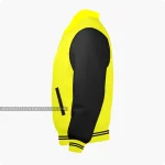 Yellow And Black Varsity Jacket, Byron Collar Left Side