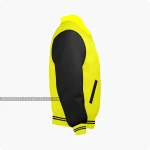 Yellow And Black Varsity Jacket, Byron Collar Right Side