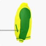 Yellow And Green Varsity Jacket, Byron Collar Left Side