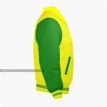 Yellow And Green Varsity Jacket, Byron Collar Right Side