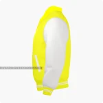 Yellow And Off White Varsity Jacket, Byron Collar Left Side