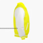 Yellow And Off White Varsity Jacket, Byron Collar Right Side