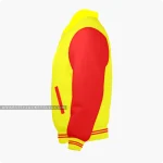 Yellow And Red Varsity Jacket, Byron Collar Left Side