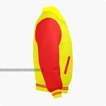 Yellow And Red Varsity Jacket, Byron Collar Right Side
