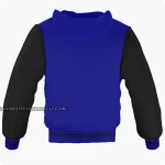 Navy Blue And Black Varsity Jacket Hoodie Back