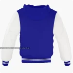 Navy Blue And Off White Varsity Jacket Hoodie Back