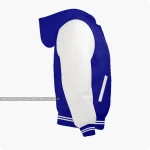 Navy Blue And Off White Varsity Jacket Hoodie Right Side