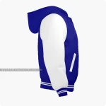 Navy Blue And White Varsity Jacket Hoodie Right Side