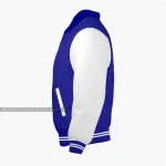 Navy Blue And White Varsity Jacket, Byron Collar Left Side