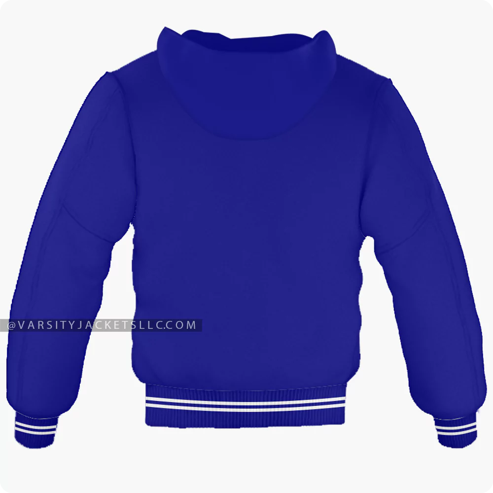 Navy Blue Varsity Jacket Hoodie Back