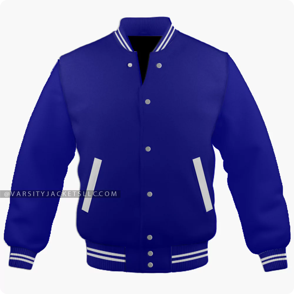 Custom Made Navy Blue Varsity Jacket Front