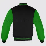 Black And Green Varsity Jacket For Men And Women Back